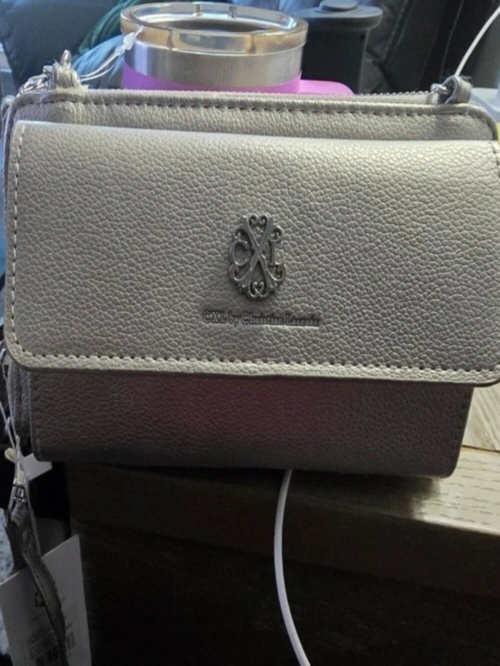 Christian Lacroix Metallic Pewter Crossbody Bag